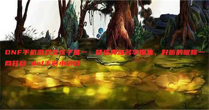 DNF手机游戏女孩子唯一:精选典雅名字锦集,好听的昵称一网打尽 dnf手游小游戏
