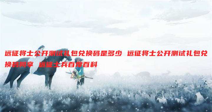 远征将士公开测试礼包兑换码是多少 远征将士公开测试礼包兑换码同享 远征士兵百度百科