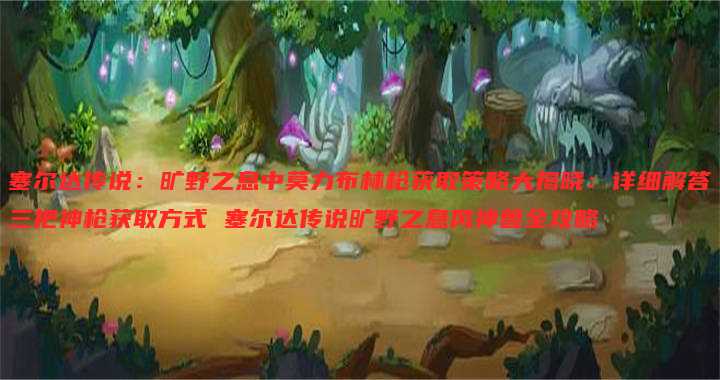 塞尔达传说：旷野之息中莫力布林枪获取策略大揭晓：详细解答三把神枪获取方式 塞尔达传说旷野之息风神兽全攻略